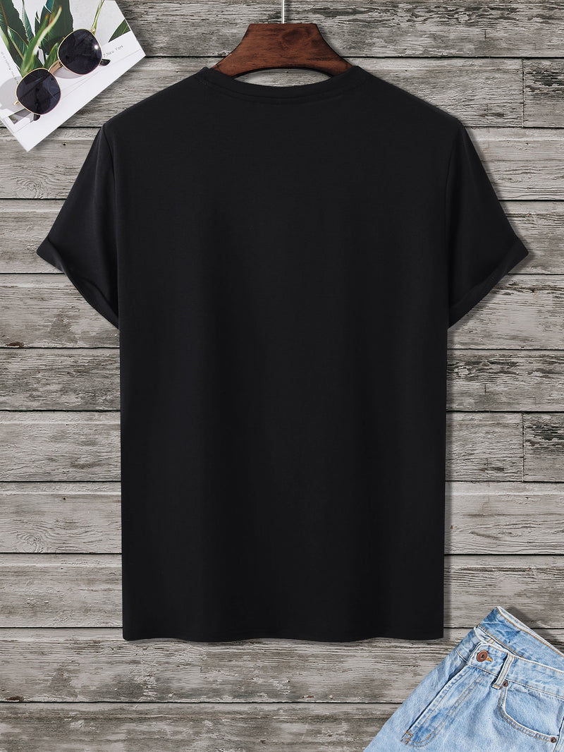 Manfinity Homme Homens Camiseta gráfica letra bloco de cores