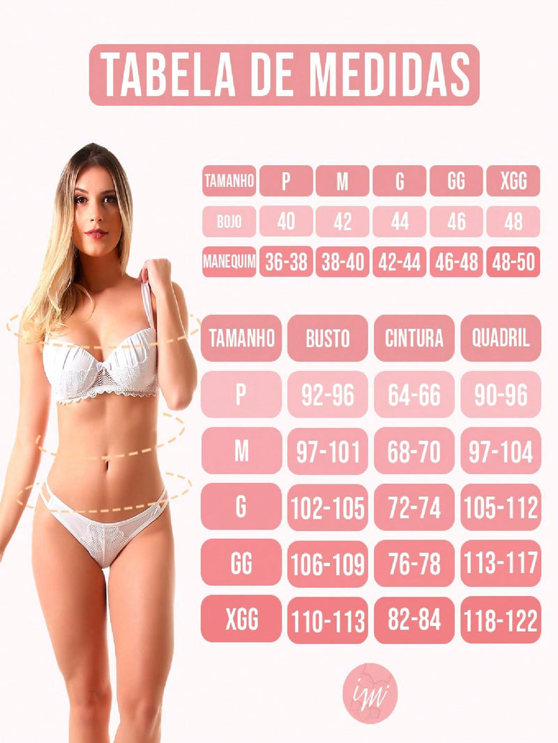 Camisola IMI Lingerie Sensual Tule Calcinha Fio Dental  Sexy Juliette