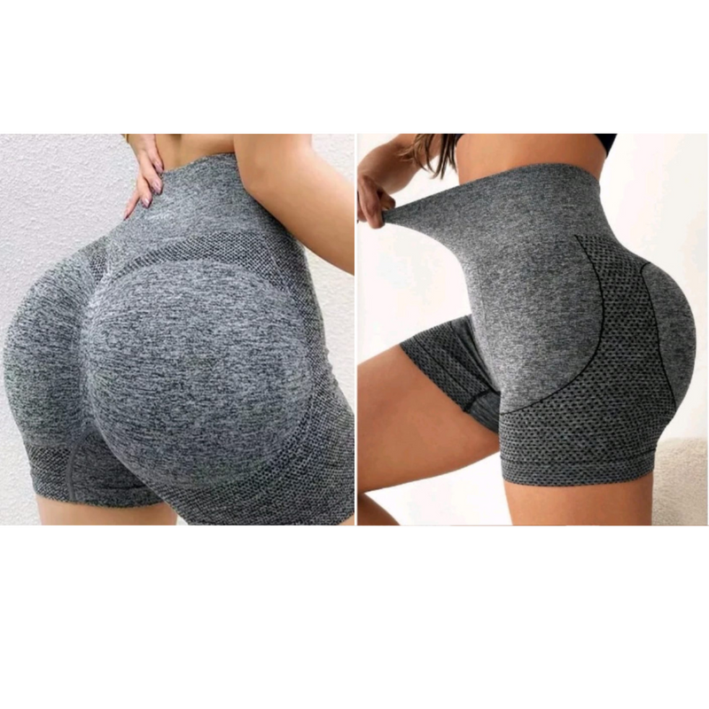 COMPRE 1 LEVE 2  -  Shorts Fitness Feminino, Levanta Bumbum, Cintura Alta, Sem Costura