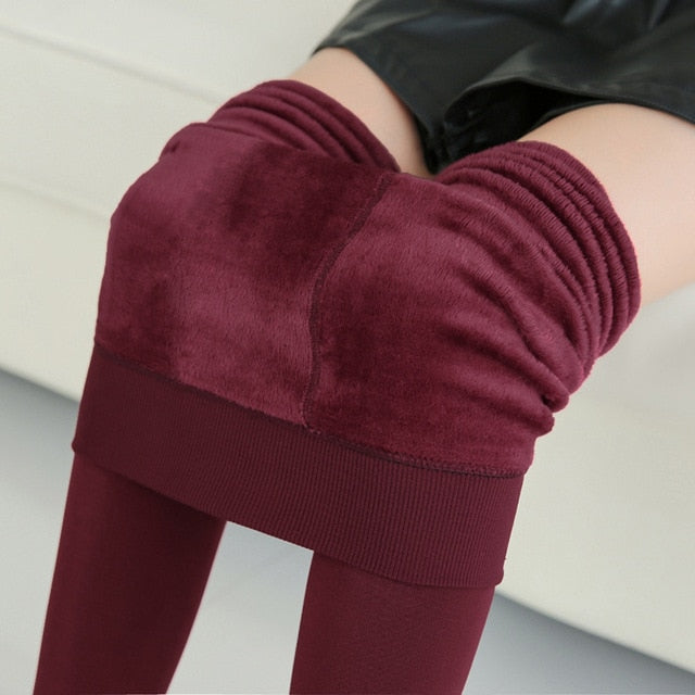 Calça Legging Feminina Com Revestimento Em Pelúcia - Beauty Lugy