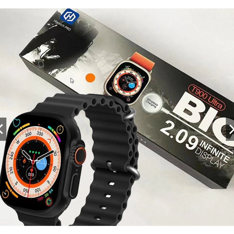 IWO Relógio inteligente T900 Ultra Smartwatch Série 9 Macho Fêmea Tela Inteira À Prova D'água Botão Rotativo Esportivo Bluetooth Chamada Digital