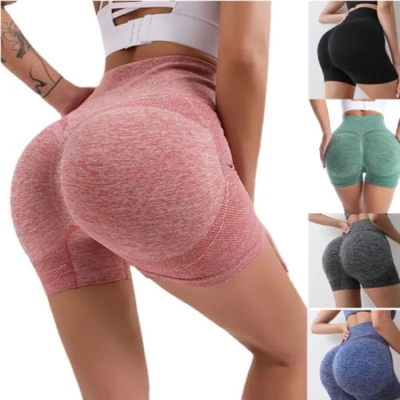 COMPRE 1 LEVE 2  -  Shorts Fitness Feminino, Levanta Bumbum, Cintura Alta, Sem Costura