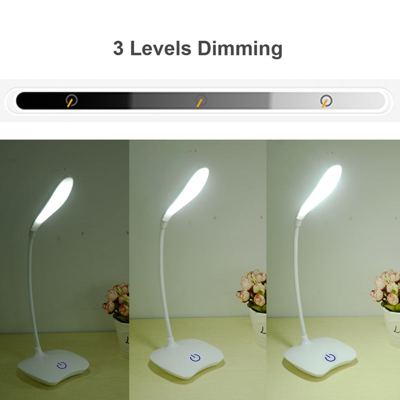 Luminária com lâmpada Led brilhante para mesa Escritório Recarregável e a bateria